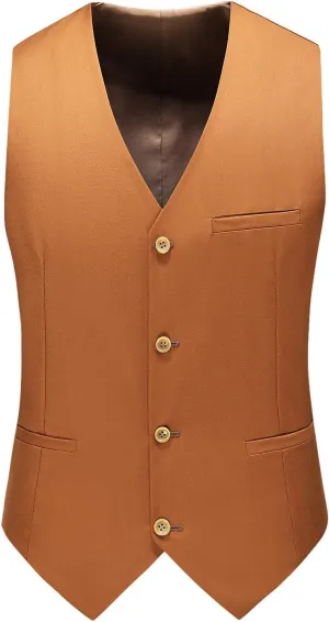 MOGU Mens Waist coat Casual Suit Vest 28 Plain Colors for Prom Wedding Business