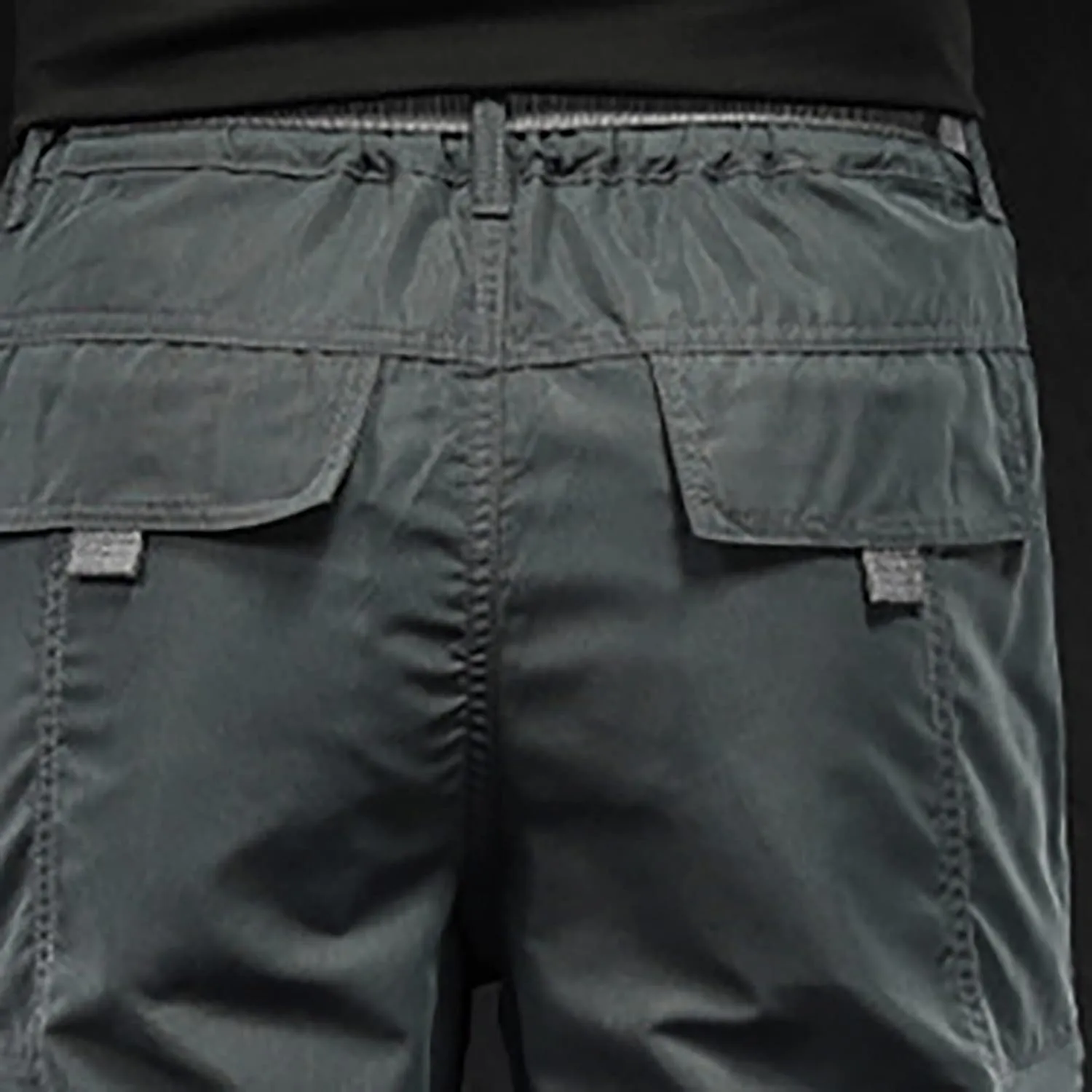 Muscularfit Mens Athletic Pants Regular Fit Stretch Multi Pockets Cargo Pants Cotton Solid Straight Outdoor Sports Sweatpants
