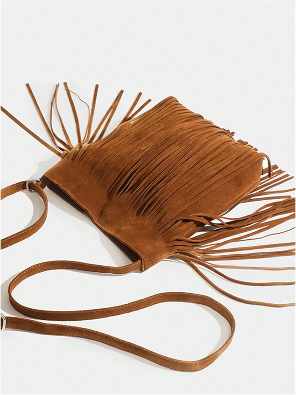 OYOANGLE Women's Fringe Hobo Bags Adjustable Strap Tassel Crossbody Bags Hippie Western Purse Cowgirl Shoulder Bag