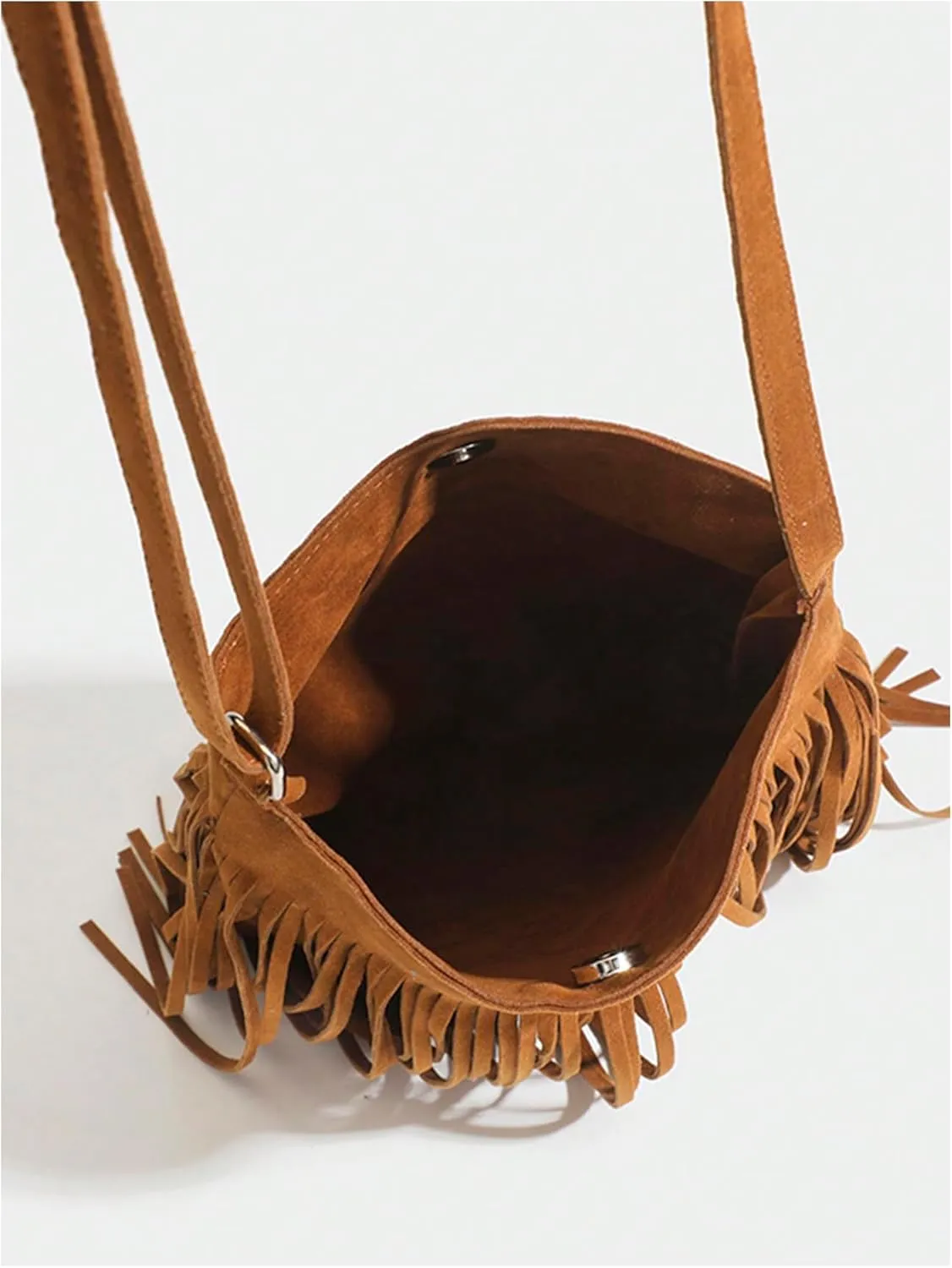 OYOANGLE Women's Fringe Hobo Bags Adjustable Strap Tassel Crossbody Bags Hippie Western Purse Cowgirl Shoulder Bag