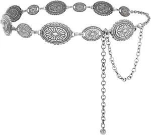SANSTHS Women Western Metal Chain Belt Cowgirl Waist Chain Belt for Dresses Jeans Concho Gold Chain Hip Belt