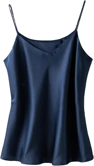 Silk Camisole for Women Silk Bandeau Top Sexy V-Neck Tanks and Camis