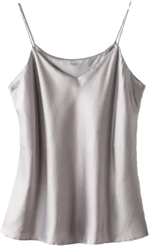 Silk Camisole for Women Silk Bandeau Top Sexy V-Neck Tanks and Camis