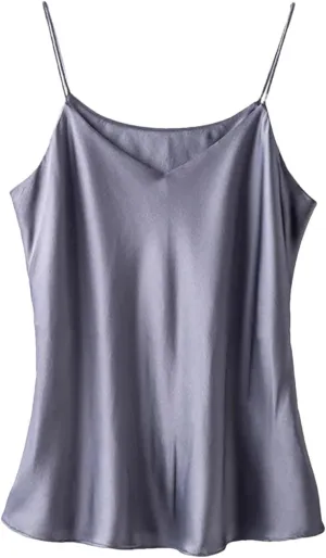 Silk Camisole for Women Silk Bandeau Top Sexy V-Neck Tanks and Camis