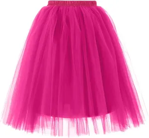 Skirts for Women Pleated Tulle Short Skirt Solid Color High Waist Tutu Ballet Half-Body Clothes Adult Dancing Skirts