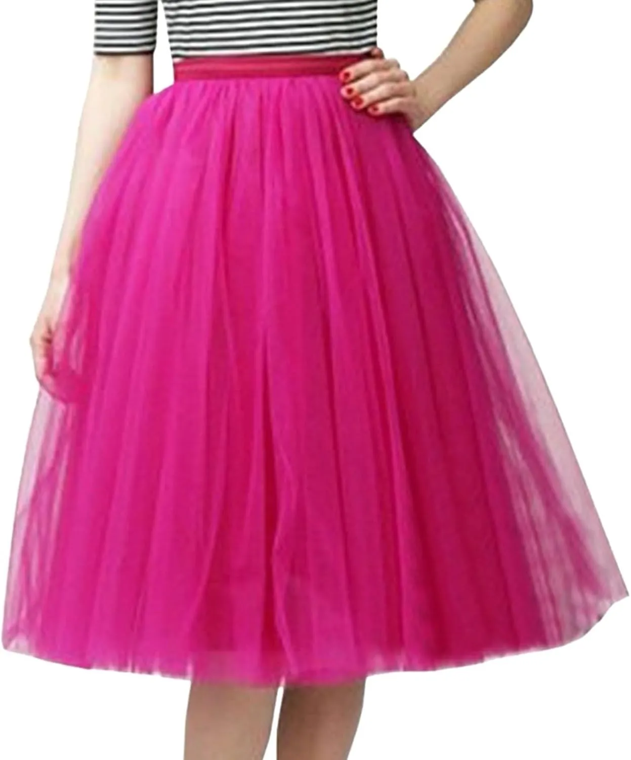 Skirts for Women Pleated Tulle Short Skirt Solid Color High Waist Tutu Ballet Half-Body Clothes Adult Dancing Skirts