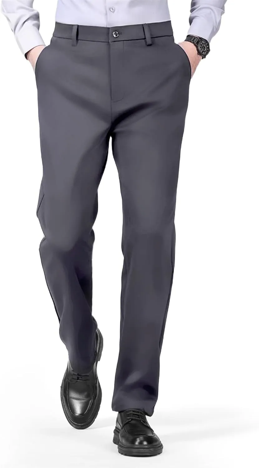 Slimastrouser Mens Stretch Dress Pants, Men's Casual Classic Fit Golf Work Suit Pants Lightweight Flat Front Pants