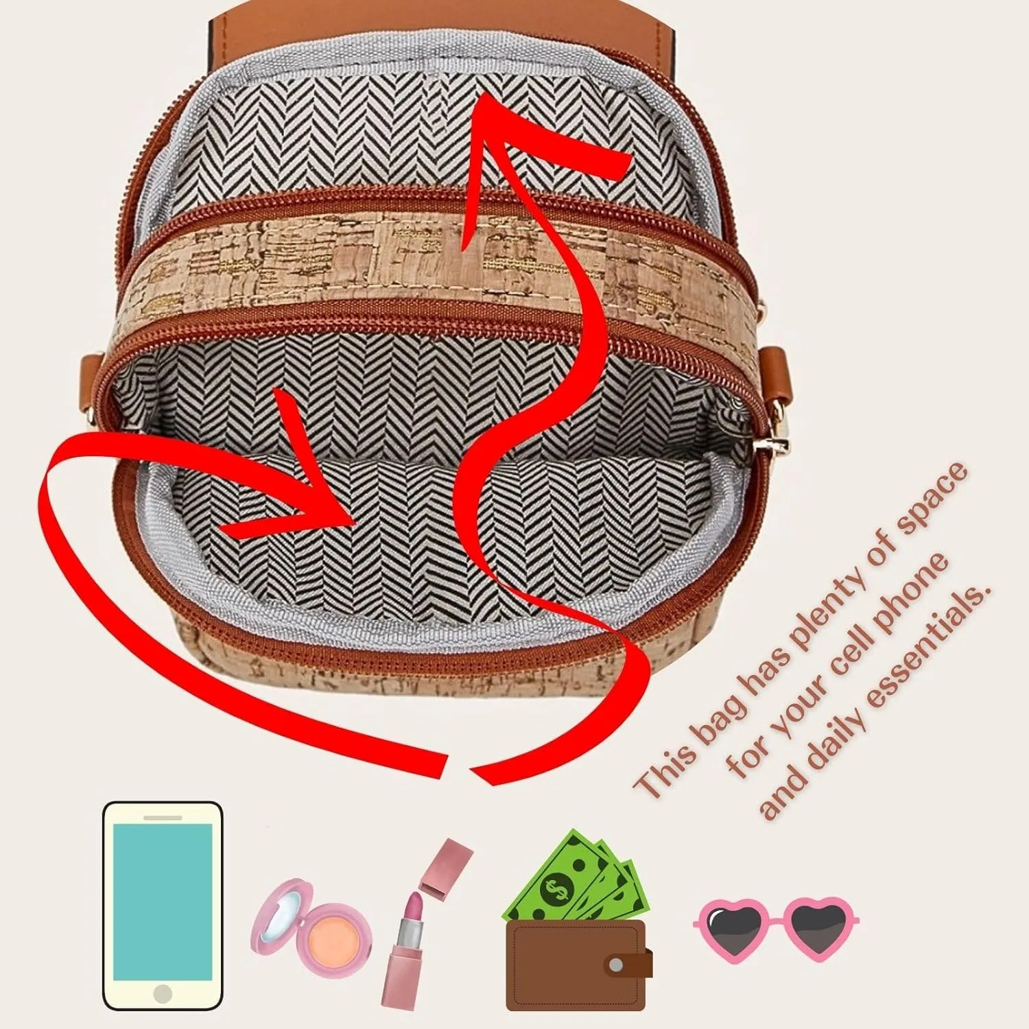 Stylish Small Crossbody Wallet Phone Bag Women Mini Crossbody Purse Cell Phone Shoulder Bag Mini Wallet Over Shoulder Strap