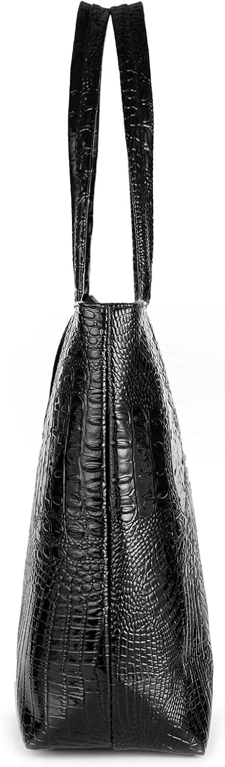 SUMGOGO Purse and Handbag for Women Crocodile Satchel Large Shoulder Tote Bag Wallets