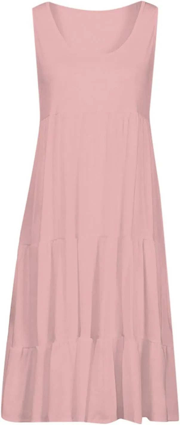 Summer Dresses for Women Plus Size Beach Dress Casual Sundresses Sexy Sleeveless Babydoll Dress Flowy Midi Dresses