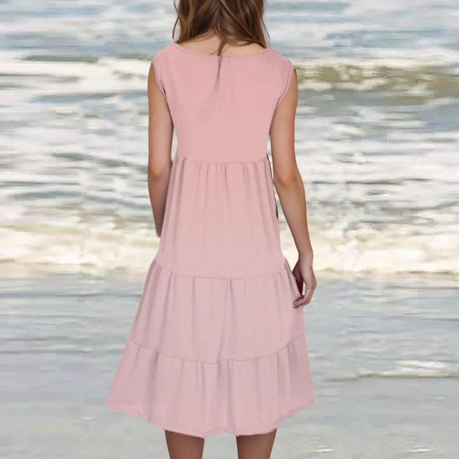 Summer Dresses for Women Plus Size Beach Dress Casual Sundresses Sexy Sleeveless Babydoll Dress Flowy Midi Dresses