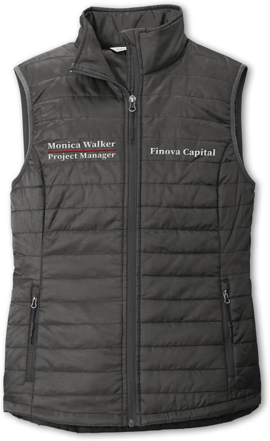 TEEAMORE Custom Embroidered Winter Vest for Women Add Your Text Personalized Embroidery Packable Puffer Sleeveless Puffy Vest