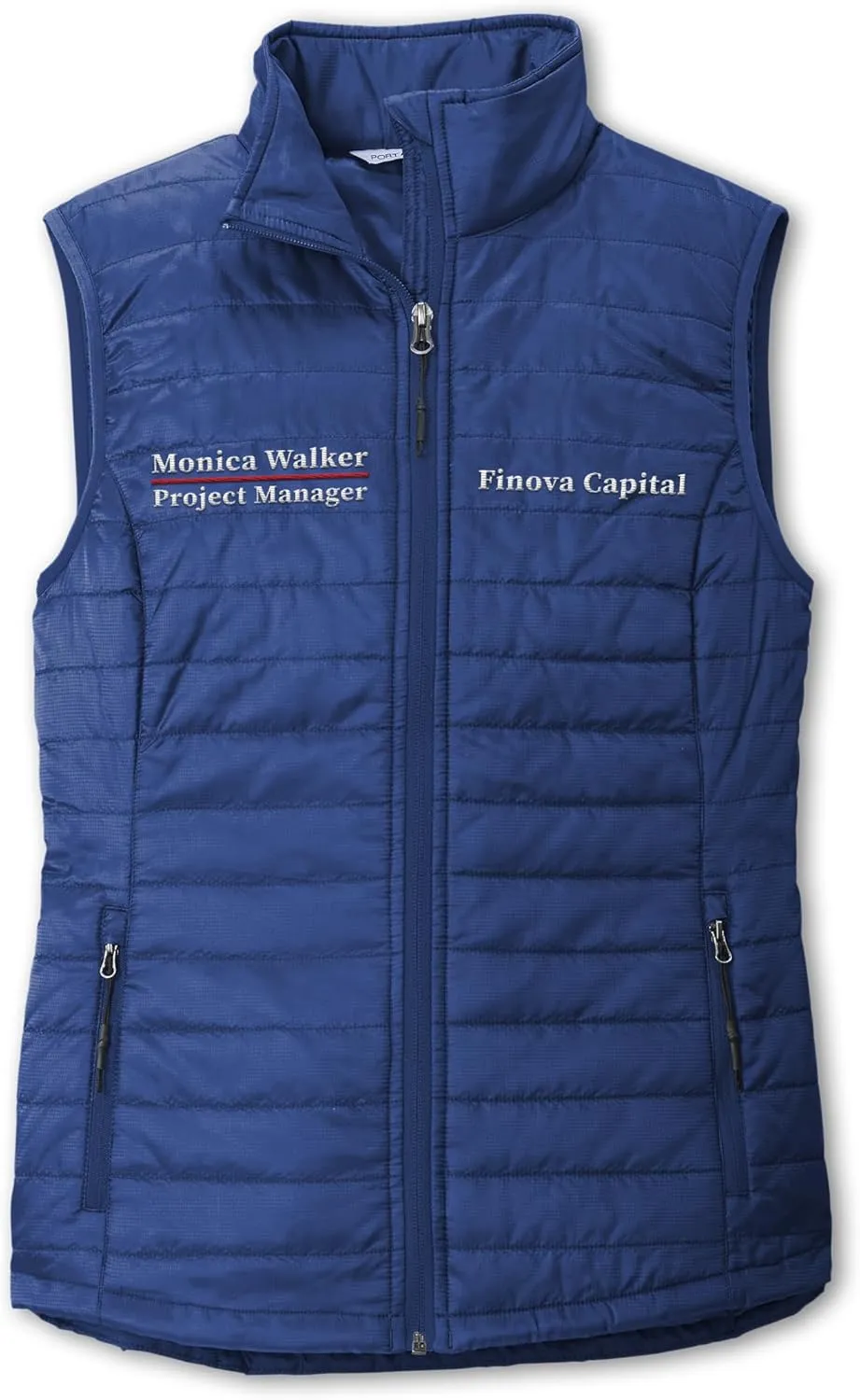 TEEAMORE Custom Embroidered Winter Vest for Women Add Your Text Personalized Embroidery Packable Puffer Sleeveless Puffy Vest