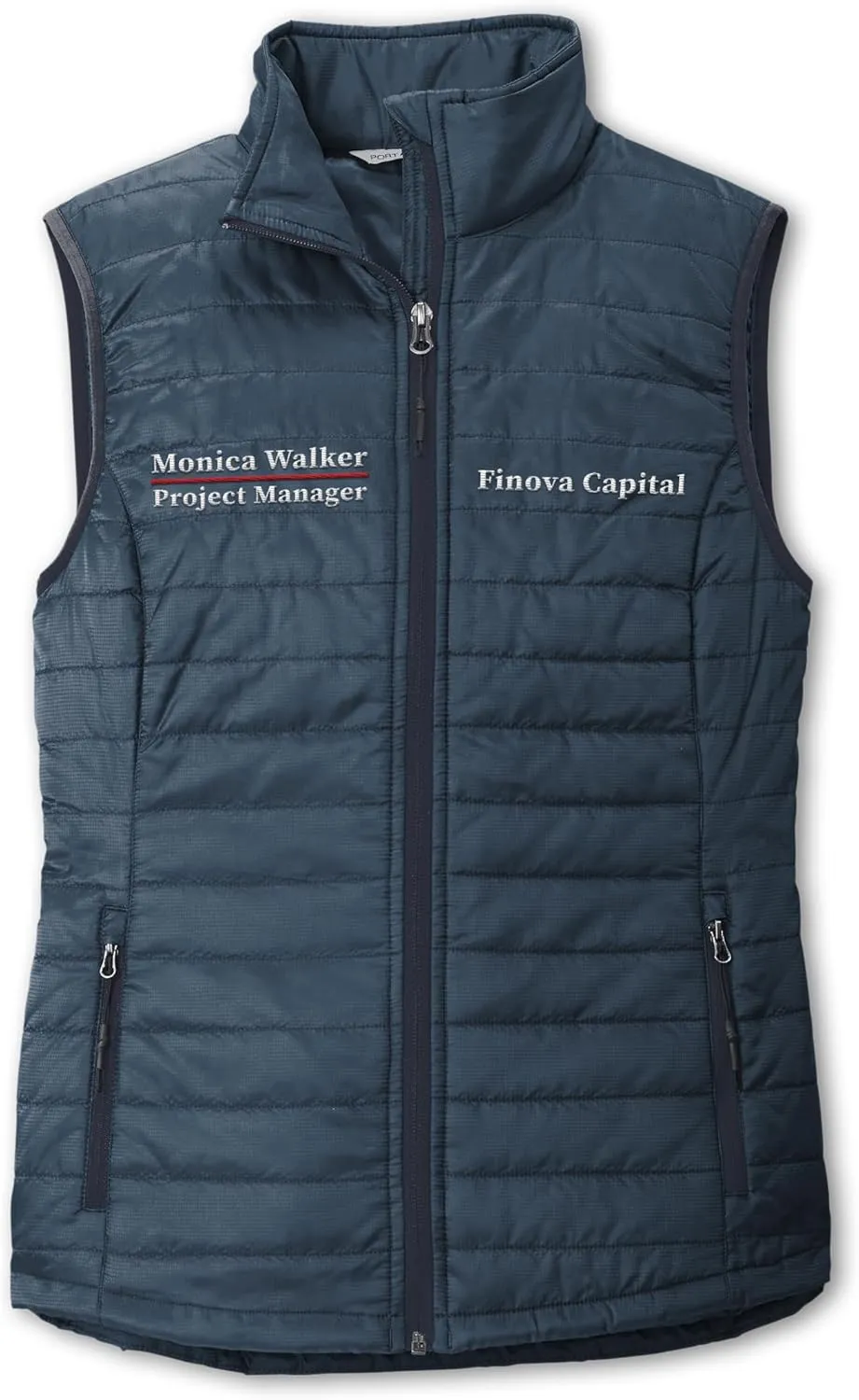 TEEAMORE Custom Embroidered Winter Vest for Women Add Your Text Personalized Embroidery Packable Puffer Sleeveless Puffy Vest