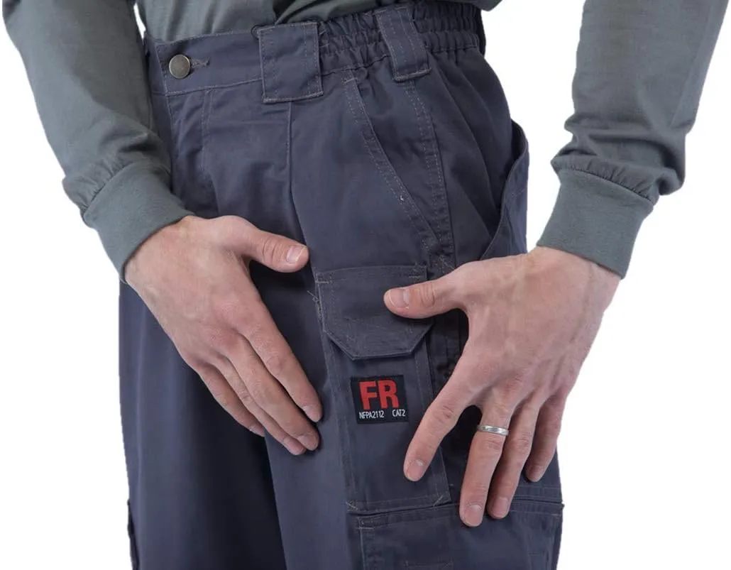 Titicaca Men's FR Cargo Pants Flame Resistant Pants Lightweight 7.5oz 100% Cotton Fire Retardant Elastic Waist Pants