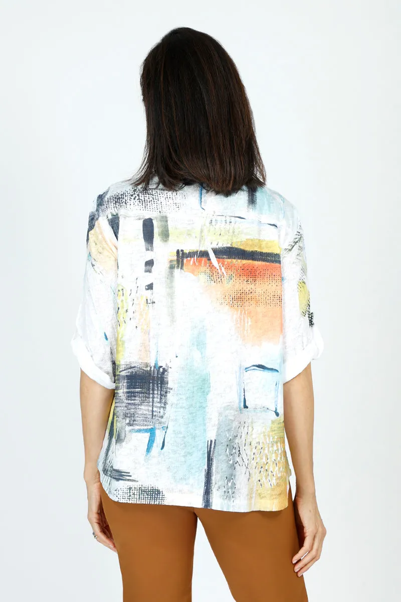 Top Ligne Abstract Artsy Henley