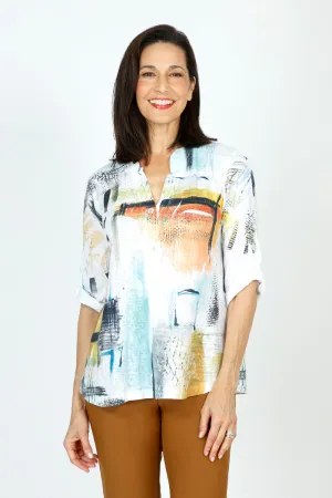 Top Ligne Abstract Artsy Henley