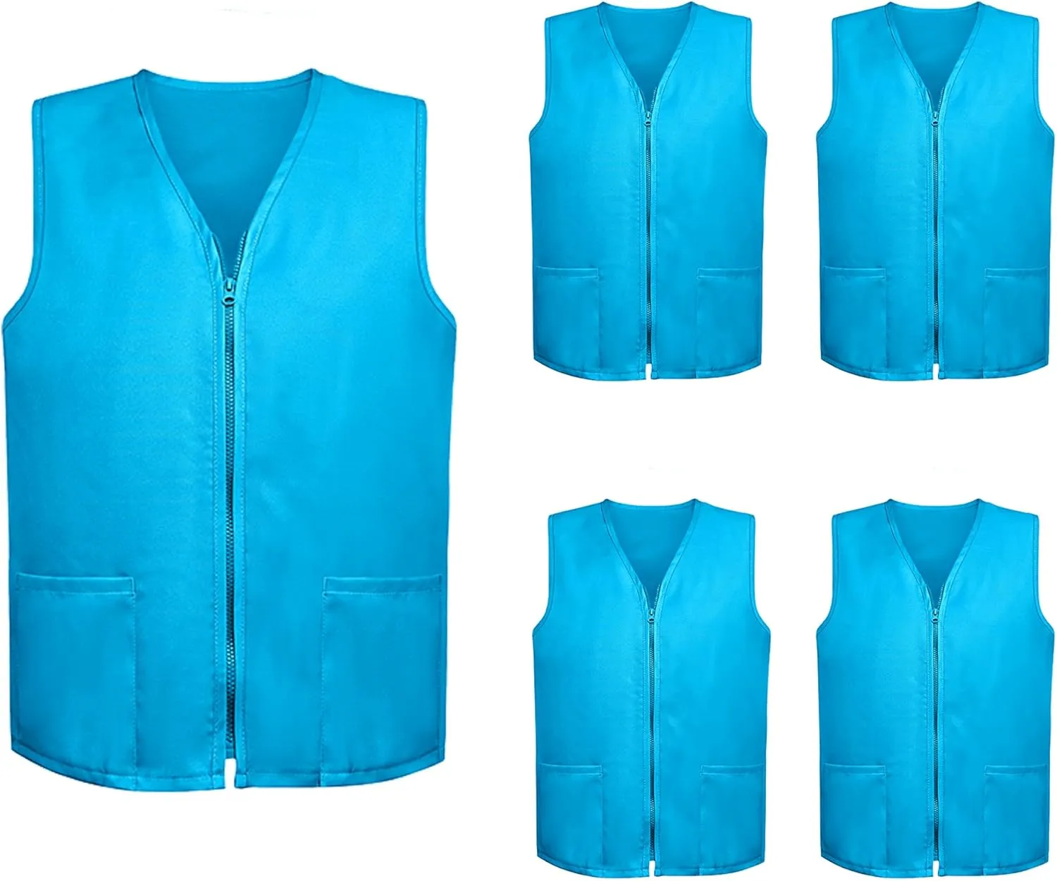 TopTie 5 Pack Volunteer Vest Waiter Bartender Work Uniform, Supermarket Clerk Workwear
