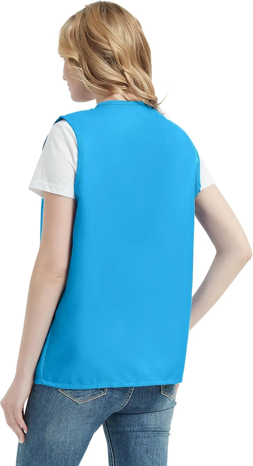 TopTie 5 Pack Volunteer Vest Waiter Bartender Work Uniform, Supermarket Clerk Workwear