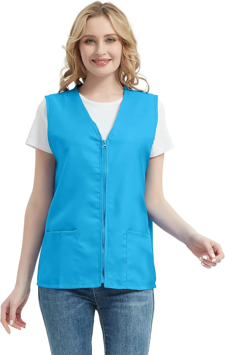 TopTie 5 Pack Volunteer Vest Waiter Bartender Work Uniform, Supermarket Clerk Workwear