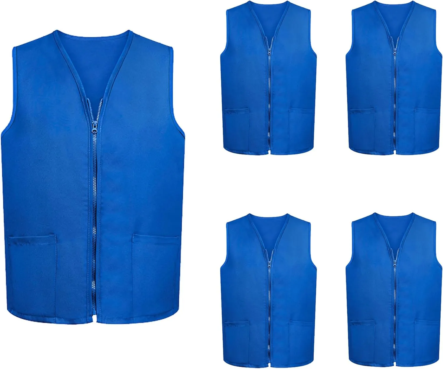 TopTie 5 Pack Volunteer Vest Waiter Bartender Work Uniform, Supermarket Clerk Workwear