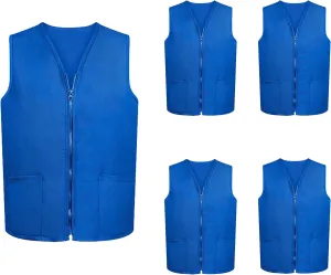 TopTie 5 Pack Volunteer Vest Waiter Bartender Work Uniform, Supermarket Clerk Workwear