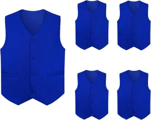 TopTie 5 Packs Unisex Waiter Uniform Vest Bartender Waitress Workwear with Pockets