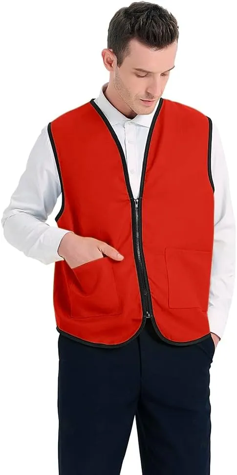 TopTie Supermarket Apron Zipper Vest For Clerk Uniform Vest 5 Packs