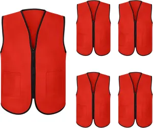 TopTie Supermarket Apron Zipper Vest For Clerk Uniform Vest 5 Packs