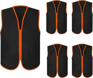 TopTie Supermarket Apron Zipper Vest For Clerk Uniform Vest 5 Packs