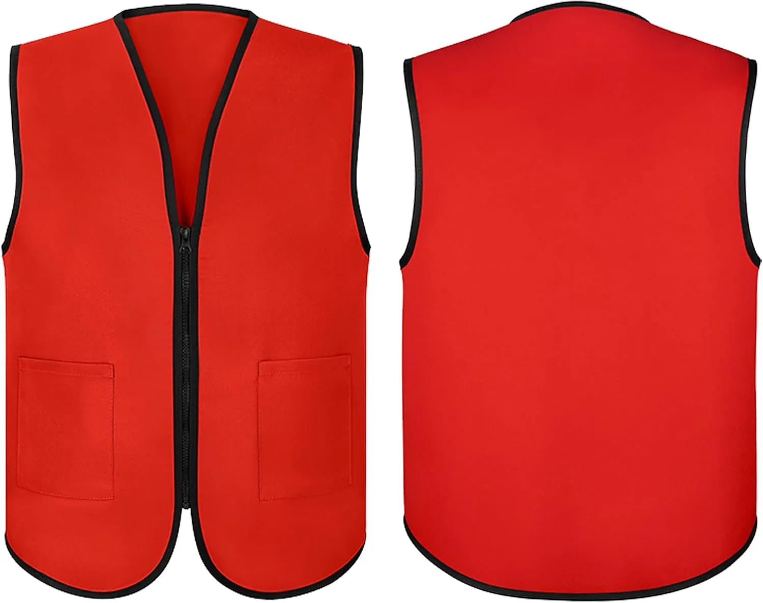 TopTie Supermarket Apron Zipper Vest For Clerk Uniform Vest 5 Packs