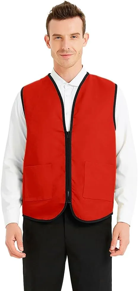 TopTie Supermarket Apron Zipper Vest For Clerk Uniform Vest 5 Packs