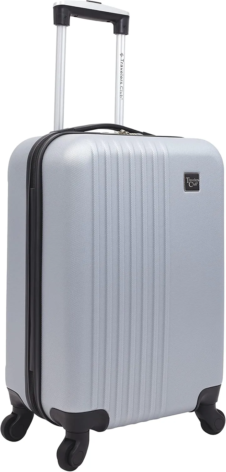 Travelers Club Cosmo Hardside Spinner Luggage, Silver, Carry-On 20-Inch