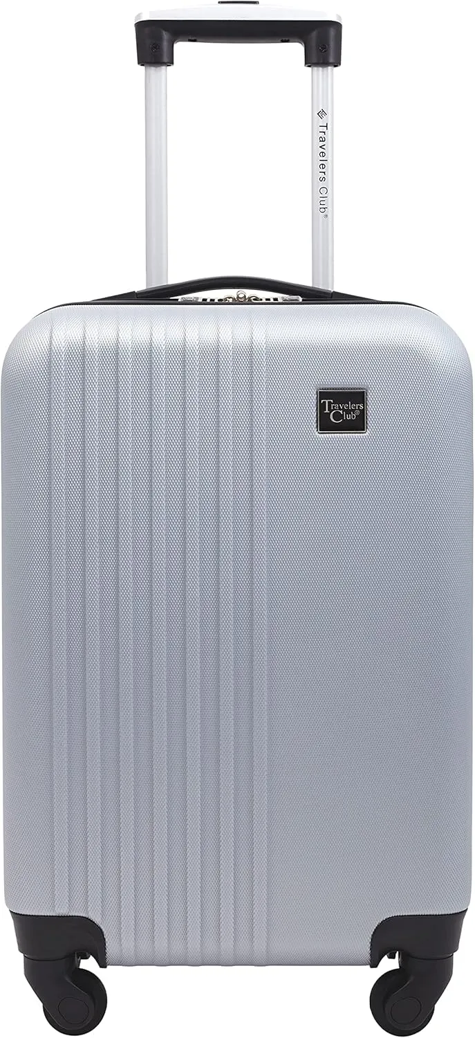 Travelers Club Cosmo Hardside Spinner Luggage, Silver, Carry-On 20-Inch
