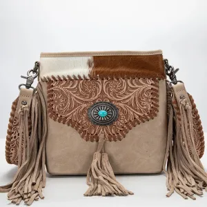 Trinity Ranch Cowhide Tooled Conceal Carry Crossbody Purse