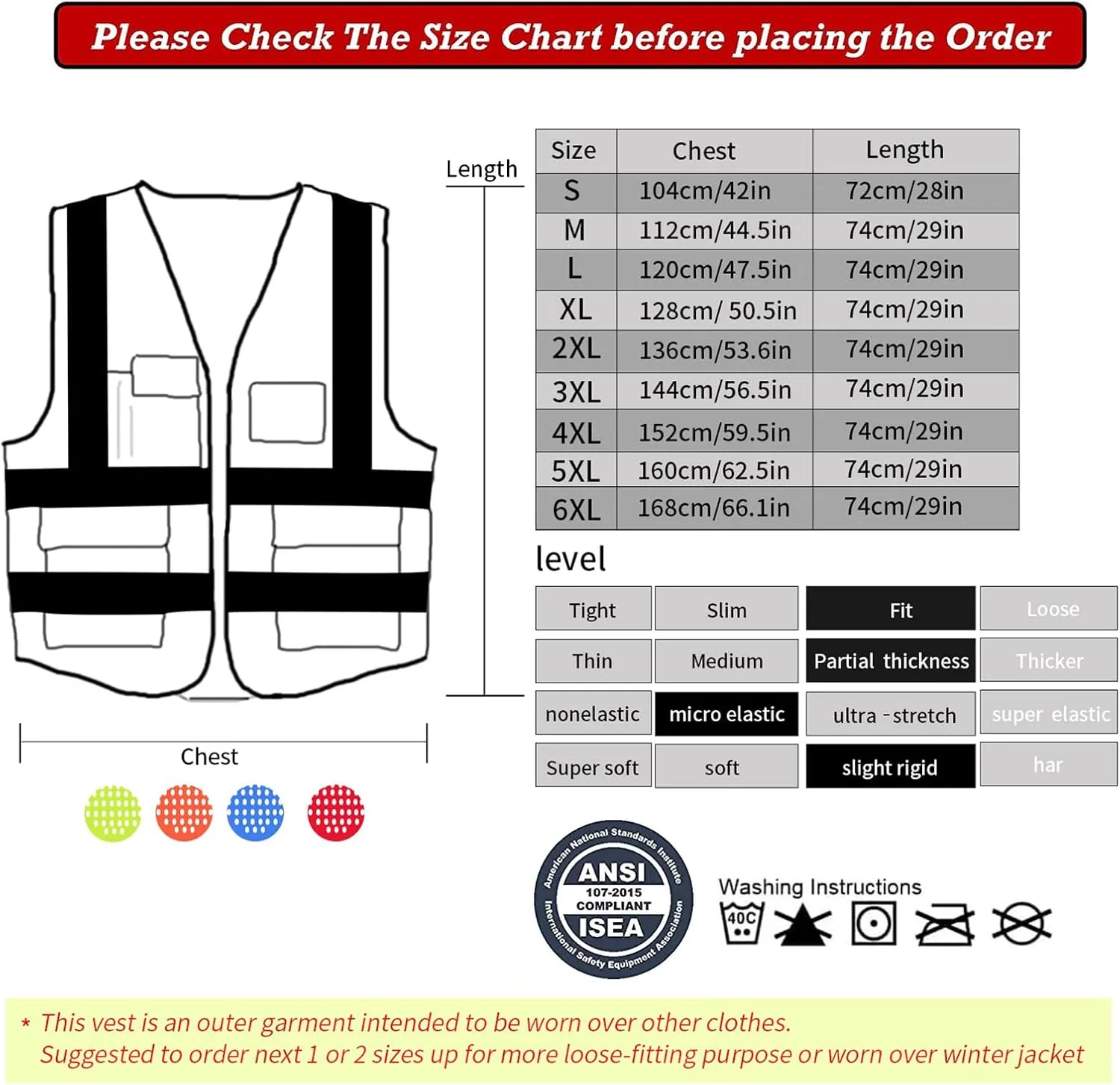 Tydon Guardian Reflective Safety Vest for Women Men High Visibility Security With Pocket Zipper Front Meet ANSI/ISEA Standard