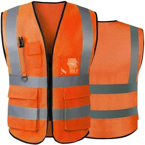 Tydon Guardian Reflective Safety Vest for Women Men High Visibility Security With Pocket Zipper Front Meet ANSI/ISEA Standard