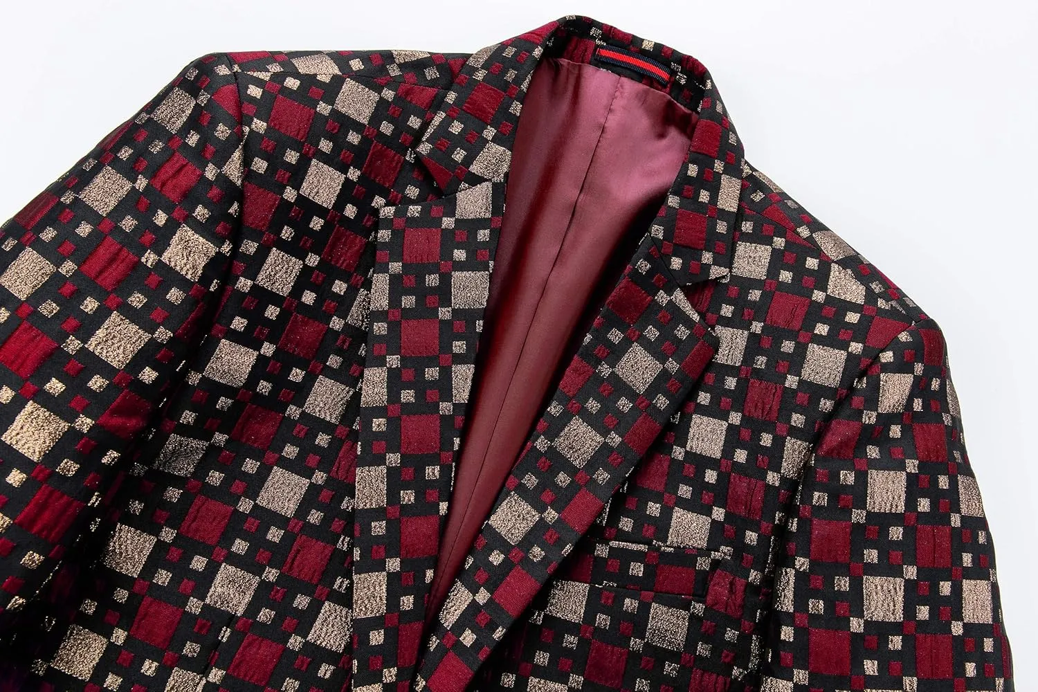 UNINUKOO Mens Blazer Jacket Plaid Slim Fit Casual Party Prom Ligthweight Sport Coat Suit Separates