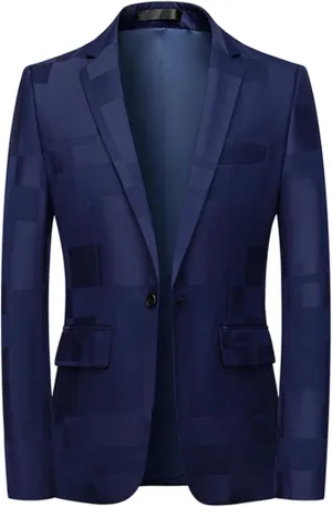 UNINUKOO Mens Blazer Jacket Plaid Slim Fit Casual Party Prom Ligthweight Sport Coat Suit Separates