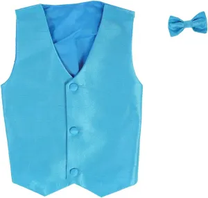 Vest and Clip On Bowtie set - Multiple Colors - Baby Infant Toddler Boys Tween Sizes