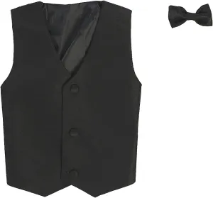 Vest and Clip On Bowtie set - Multiple Colors - Baby Infant Toddler Boys Tween Sizes