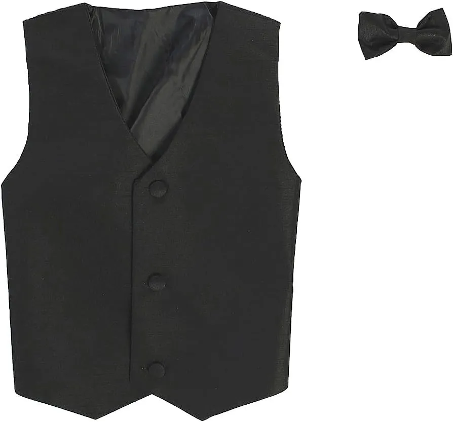 Vest and Clip On Bowtie set - Multiple Colors - Baby Infant Toddler Boys Tween Sizes