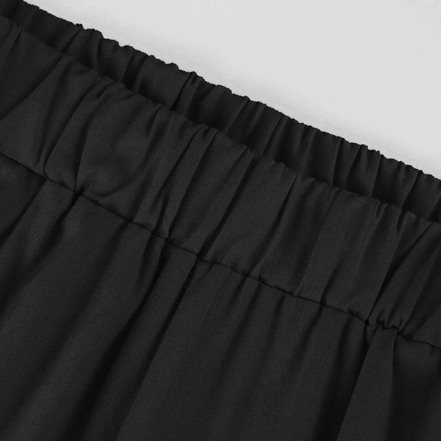 Wide Leg Linen Pants for Women Plus Size Cropped Linen Pants Casual Summer Elastic High Waisted Lounge Pants