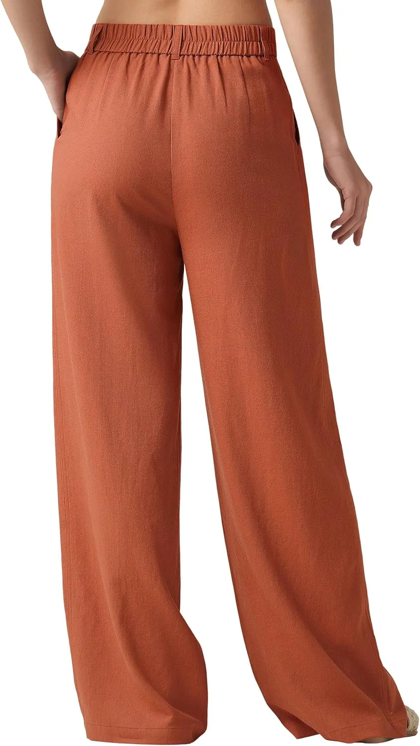 Willit Women's Linen Pants Wide Leg Work Dress Pants Casual Slacks Business Pants with Pockets 29" 31"
