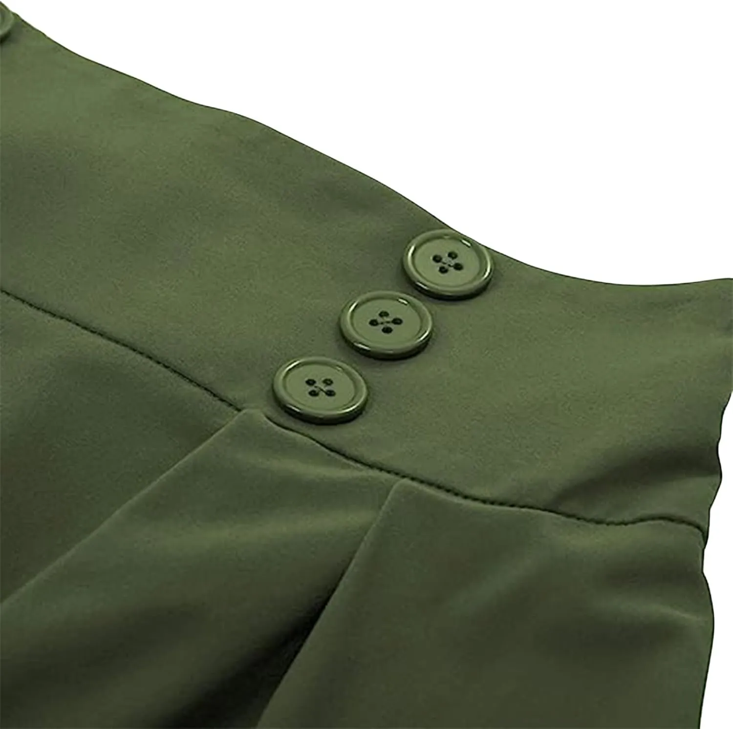 Women A-Line Flared Swing Skirt Midi High Waist Skirts Vintage Party Half Dress Pleated Swing Mid Calf Skirts