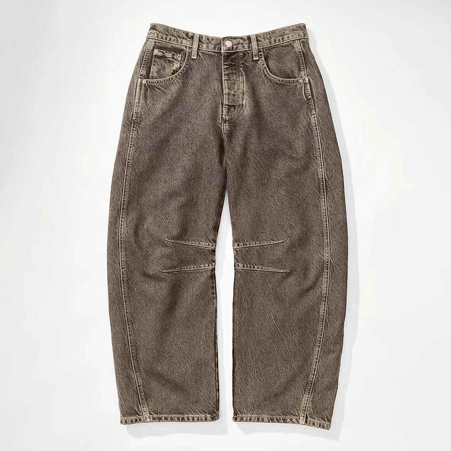 Women Linen Blend Summer Split Flowy Pants High Waist Wide Leg Slim Fit Trousers Work Business