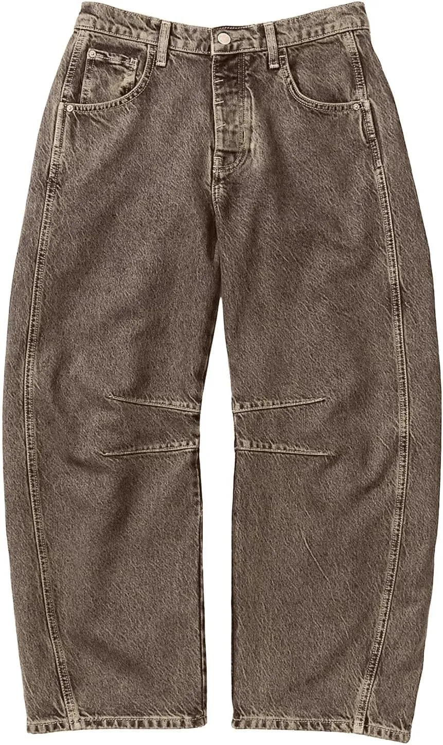 Women Linen Blend Summer Split Flowy Pants High Waist Wide Leg Slim Fit Trousers Work Business