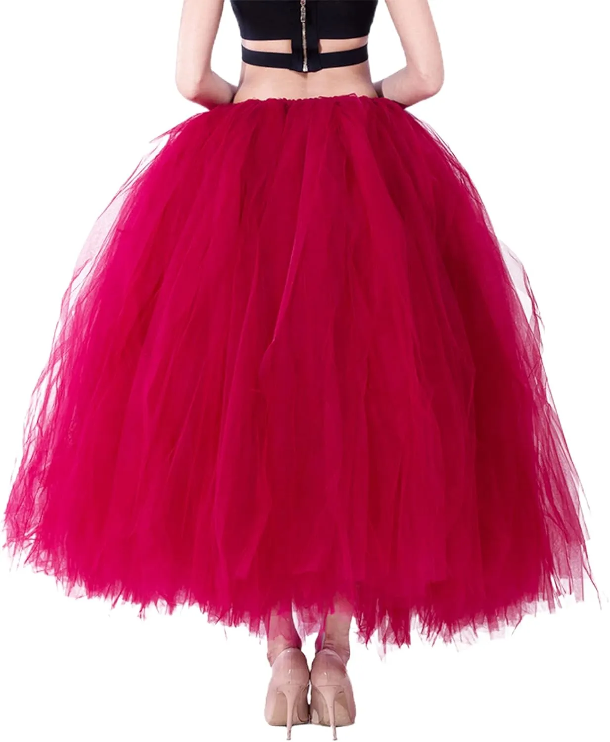 Women Plus Size Long Maxi Tutu Tulle Skirt Ballet Prom Party Wedding Layered Mesh A-Line Skirt
