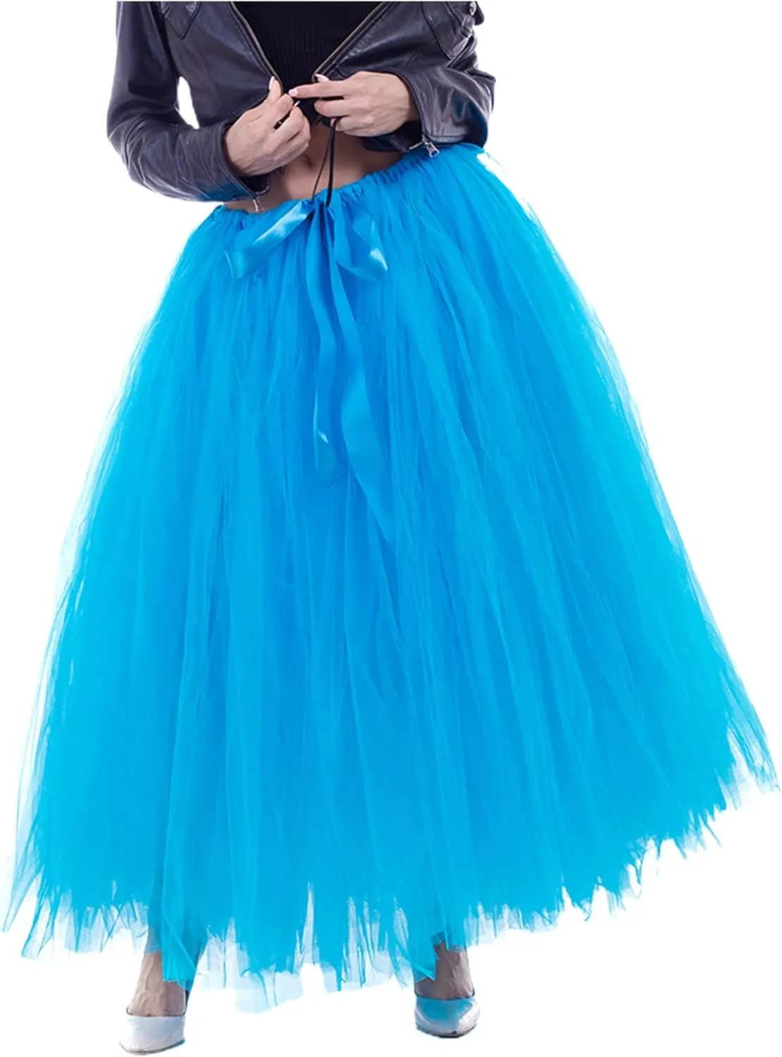 Women Plus Size Long Maxi Tutu Tulle Skirt Ballet Prom Party Wedding Layered Mesh A-Line Skirt