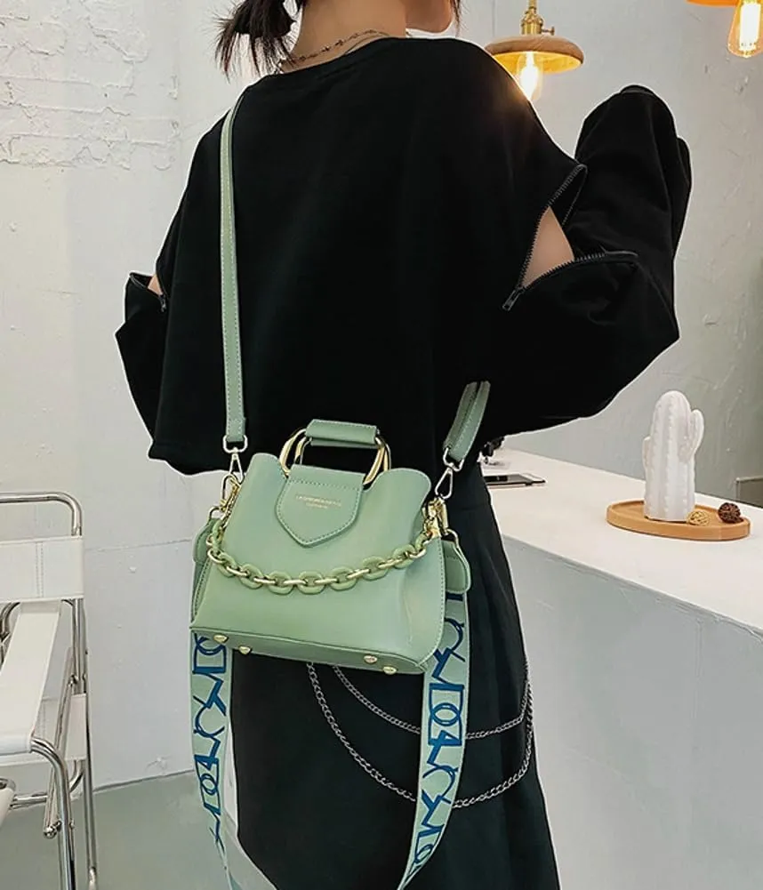 Women PU Leather Crossbody Bag Trendy Bucket Shoulder Purse Commuting Tote Handbag Travel Dating
